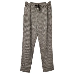 Todd Snyder Wool Houndstooth Pant - Gray Brown Cotton Wool Double Knit Pants